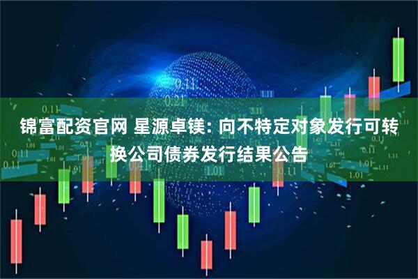 锦富配资官网 星源卓镁: 向不特定对象发行可转换公司债券发行结果公告